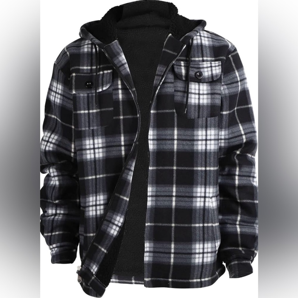 Original Use Black and White Plaid Jacket